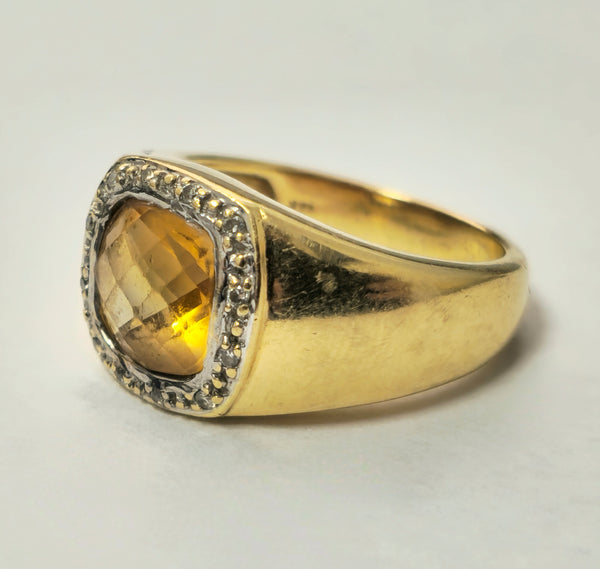 Antique European 4.90 Carat Yellow Citirine Ring Unisex