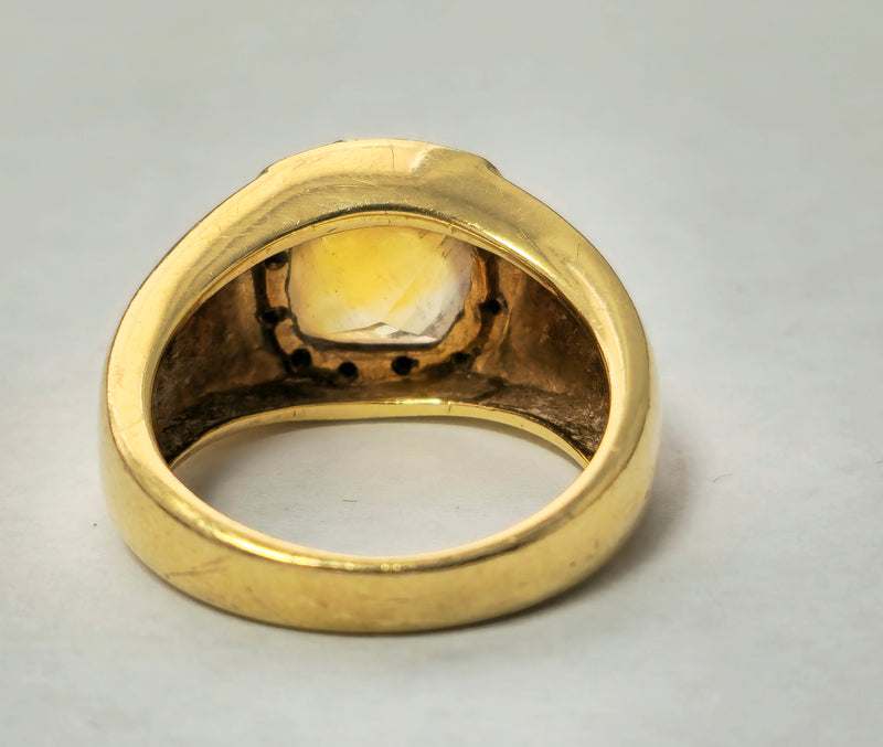 Antique European 4.90 Carat Yellow Citirine Ring Unisex