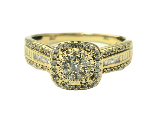 0.60 Carat Total Diamond Wedding Ring in 10k yellow Gold