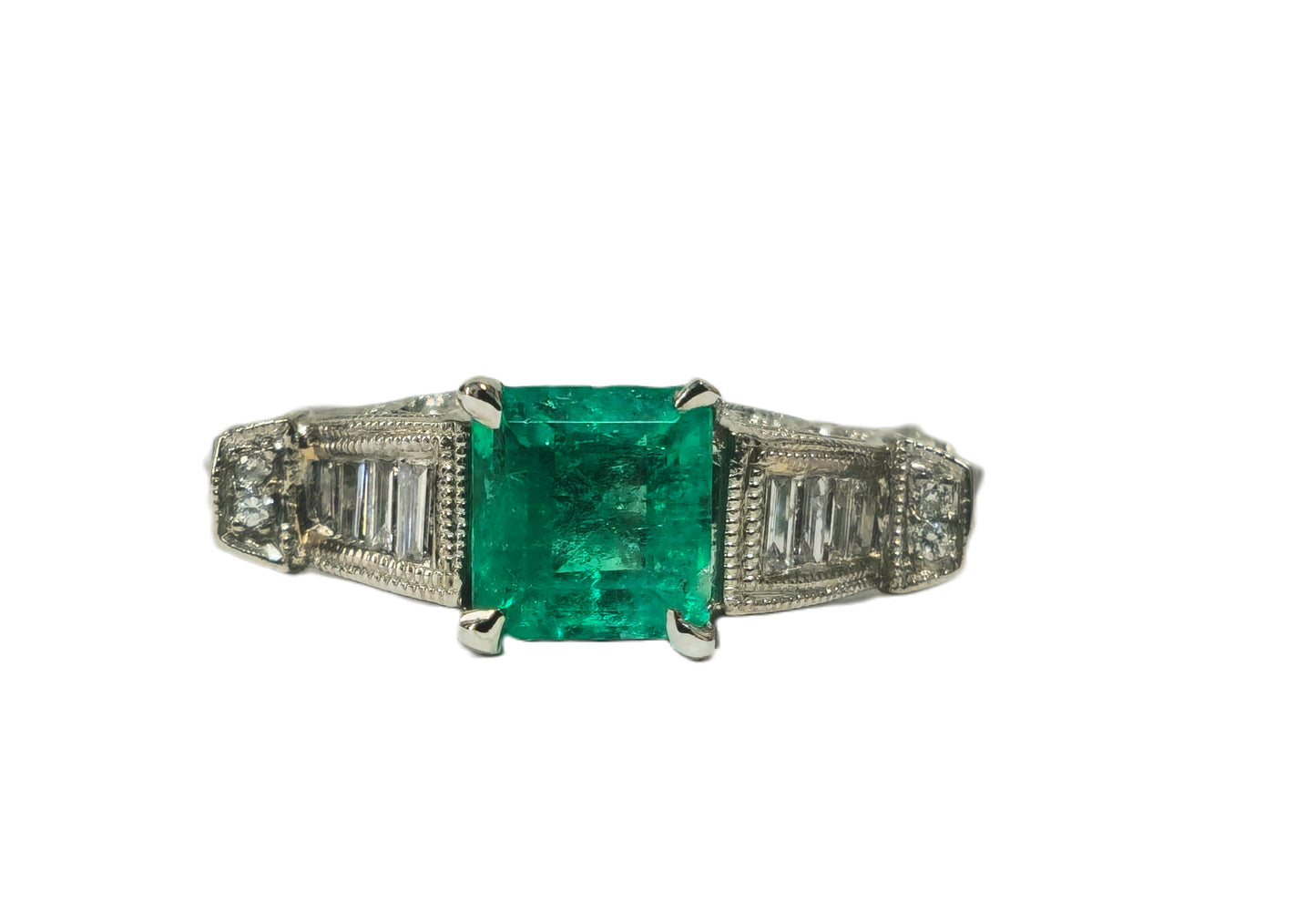 1.50 Carat Colombian Emerald Diamond Cocktail Ring