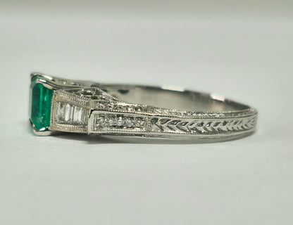 1.50 Carat Colombian Emerald Diamond Cocktail Ring