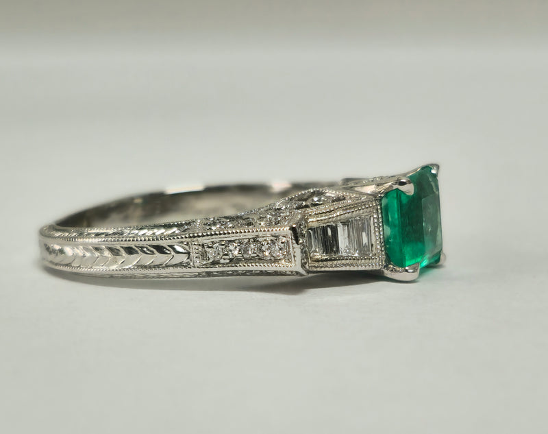 1.50 Carat Colombian Emerald Diamond Cocktail Ring