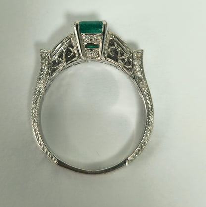 1.50 Carat Colombian Emerald Diamond Cocktail Ring