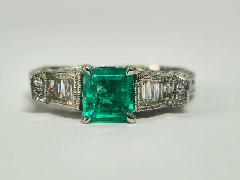 1.50 Carat Colombian Emerald Diamond Cocktail Ring