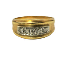5 Stone Diamond Engagement Ring in 14k yellow gold.