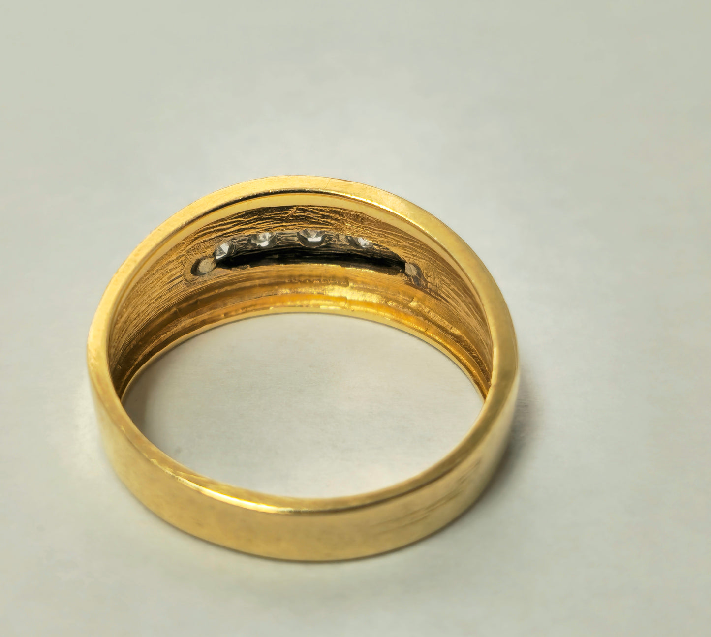 5 Stone Diamond Engagement Ring in 14k yellow gold.