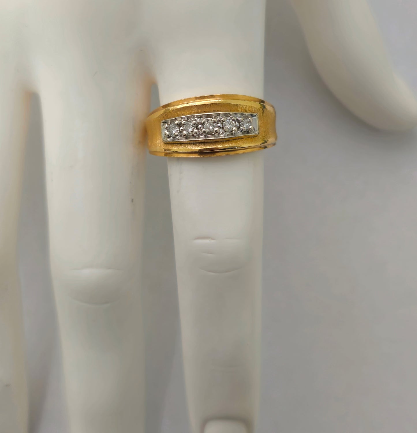 5 Stone Diamond Engagement Ring in 14k yellow gold.