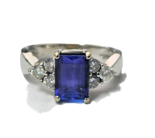 2.20 Carat Tanzanite & Diamond Engagement Ring