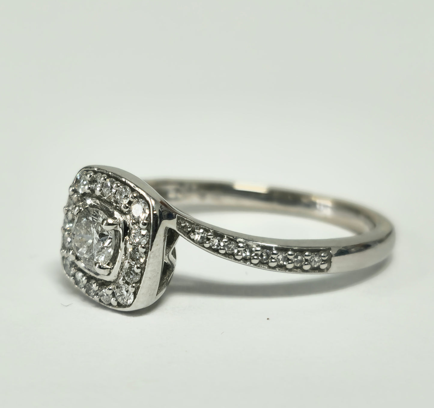 Art Deco 14K Diamond White Gold Engagement Ring