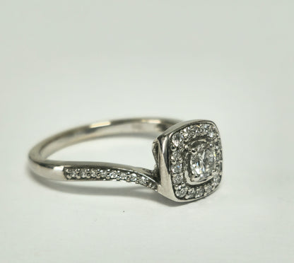 Art Deco 14K Diamond White Gold Engagement Ring