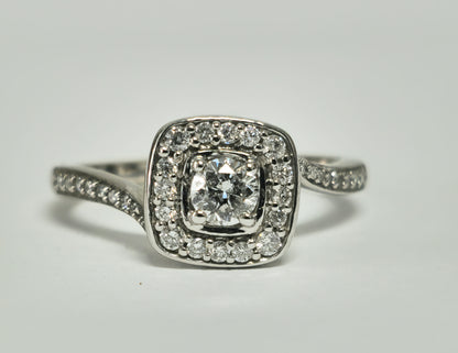 Art Deco 14K Diamond White Gold Engagement Ring