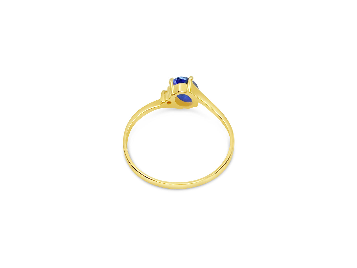 Vintage Chic Natural Blue Ring in 14k Gold