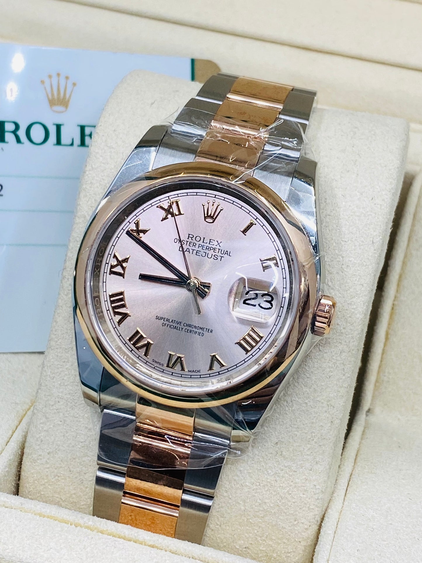 Rolex Datejust Two Tone With Paper 116201