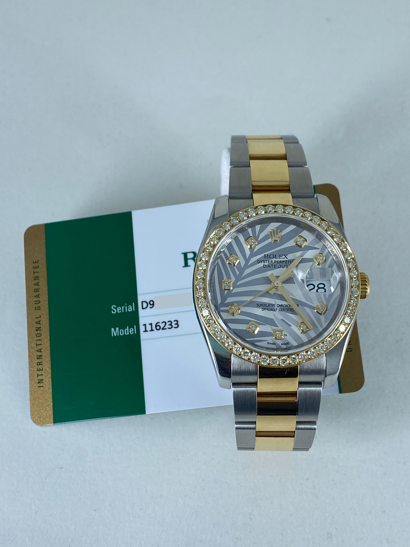 Rolex Datejust 36mm 116233 Diamond Dial and Bezel With Card