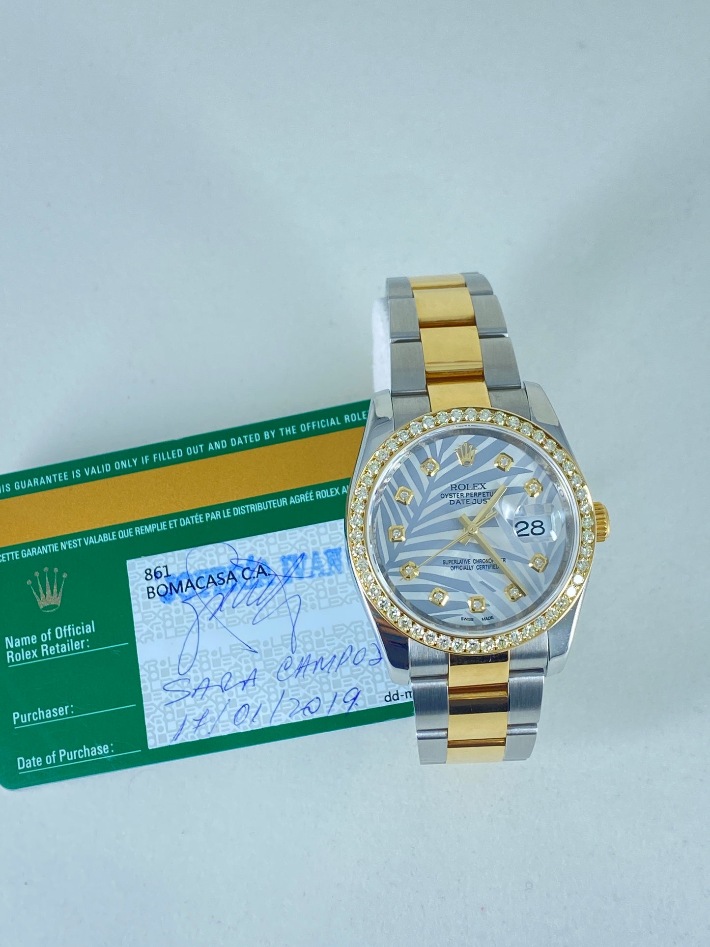 Rolex Datejust 36mm 116233 Diamond Dial and Bezel With Card