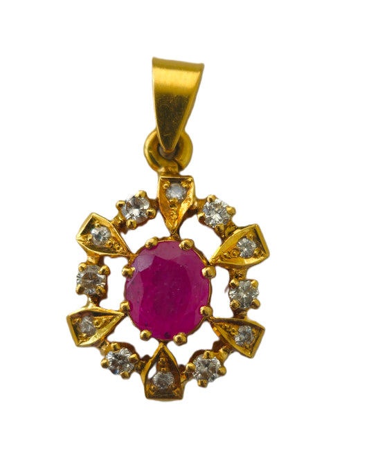 Collectible Natural 1.06 Carat Ruby Pendant in 18k Gold