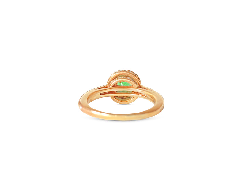 14k Gold Colombian Emerald And Diamond Engagement Ring