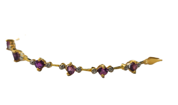 Natural 2.30 Carat Rubelite & Diamond cut Bracelet For Her