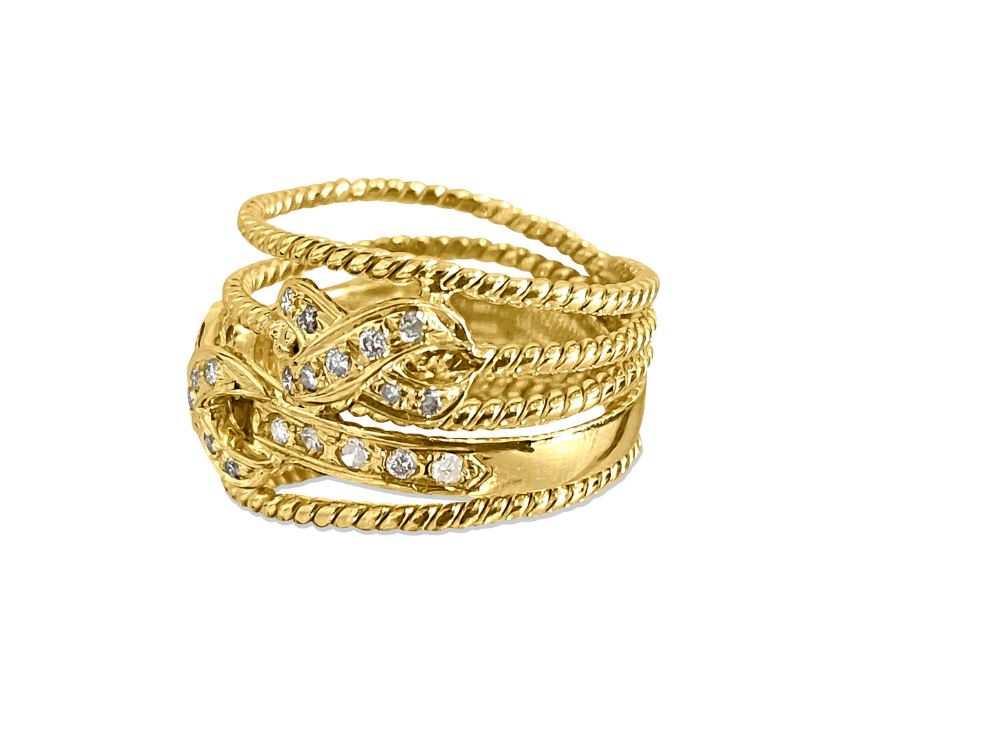 0.50 Carat Diamond Yellow Gold Modern Engagement Band