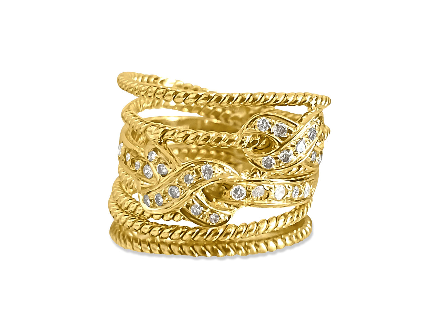 0.50 Carat Diamond Yellow Gold Modern Engagement Band