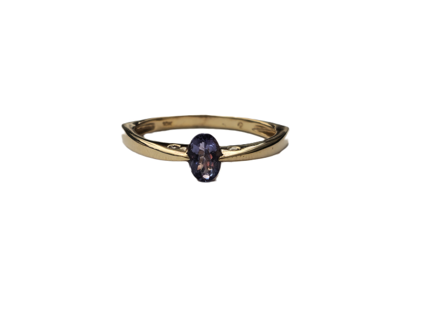 10k Blue Sapphire and Diamond Ring