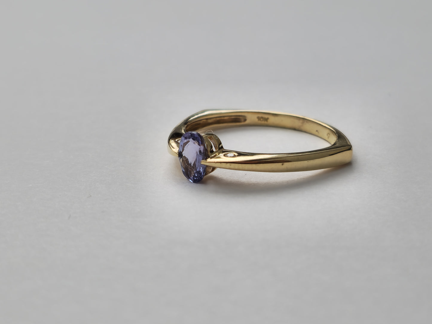 10k Blue Sapphire and Diamond Ring