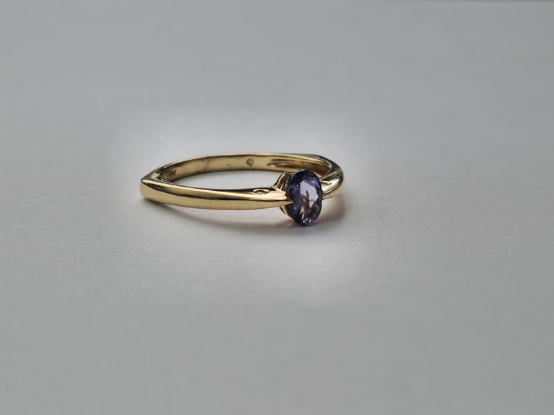 10k Blue Sapphire and Diamond Ring