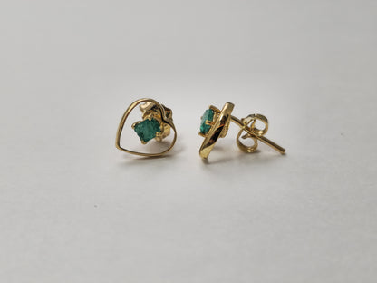 Vintage 0.50 CT Emerald Earrings