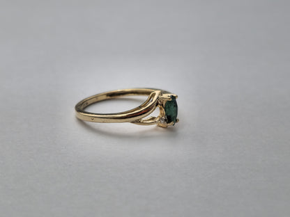 Vintage Marquise Natural Emerald Ring