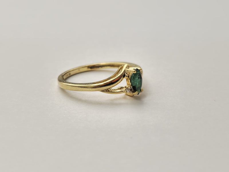 Vintage Marquise Natural Emerald Ring