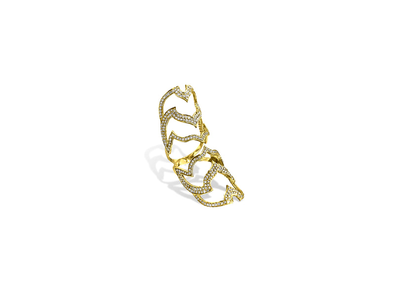 1.97 Carat Diamond Gold Fancy Long Finger Ring