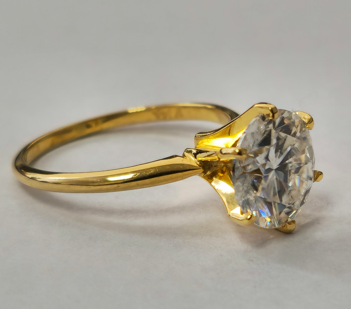 2.60 Carat Solitaire Diamond Engagement Ring in 14k Gold