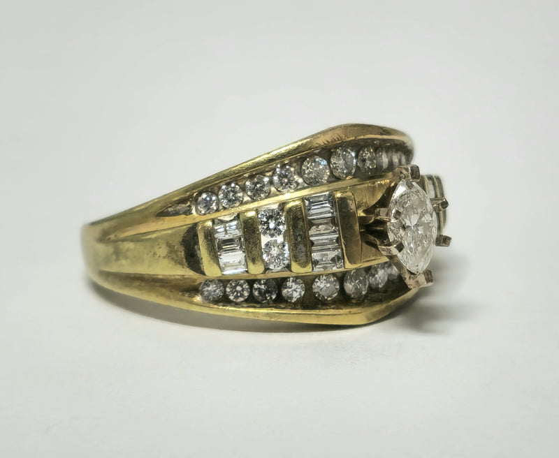 Vintage Collectible 2.90 Carat Diamond Engagement Ring 14k Gold