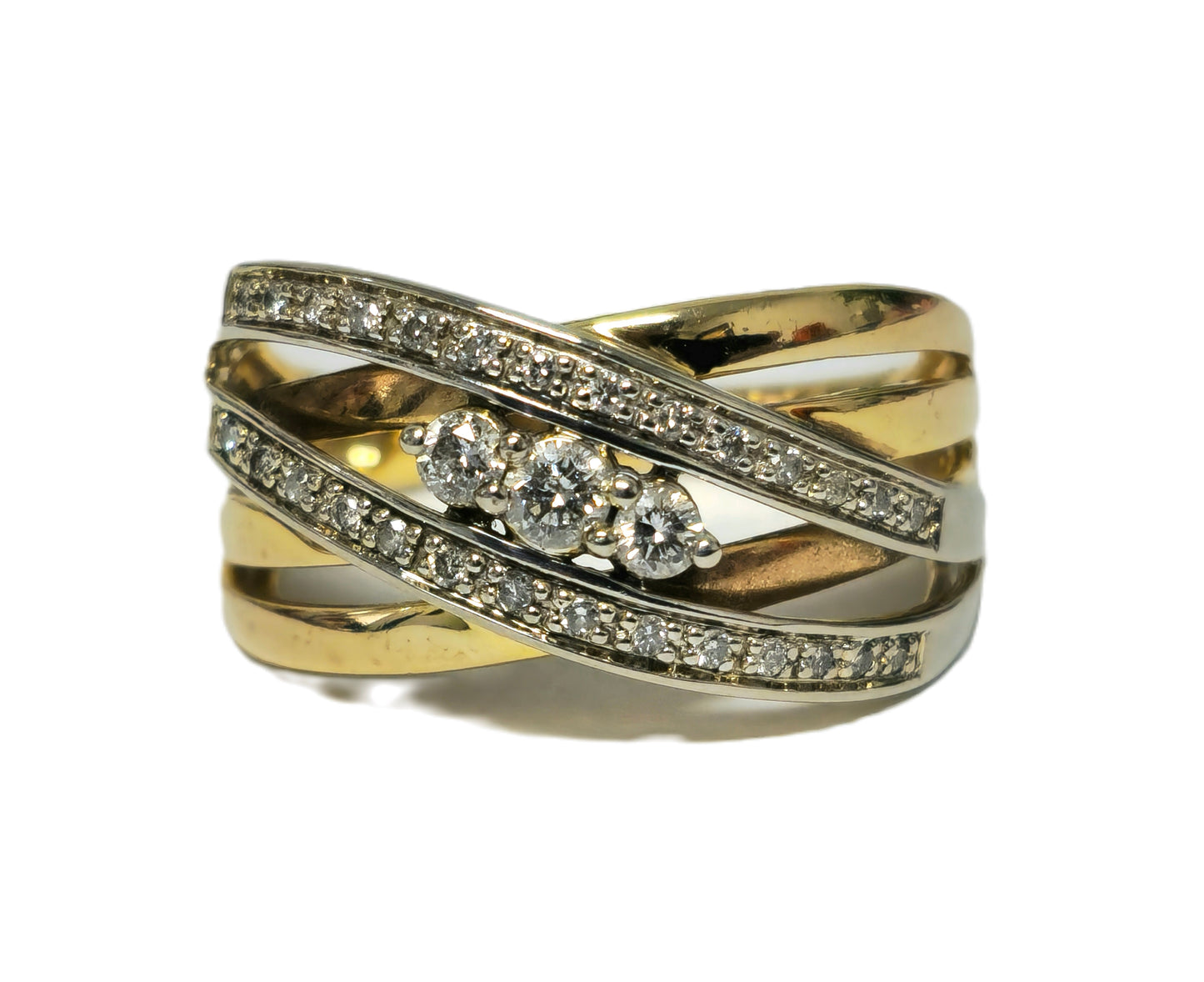 Two Tone 0.40 Carat Diamond Wedding Band For Womens