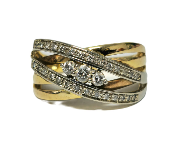 Two Tone 0.40 Carat Diamond Wedding Band For Womens