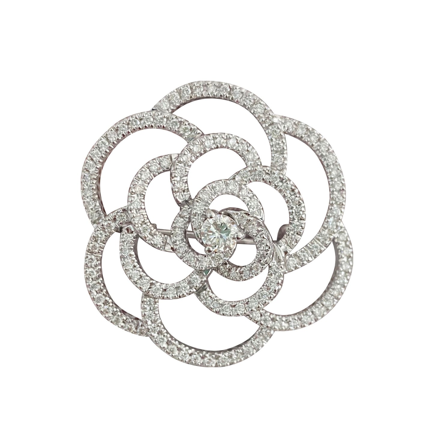 18K white gold and 5.50CT diamond pin