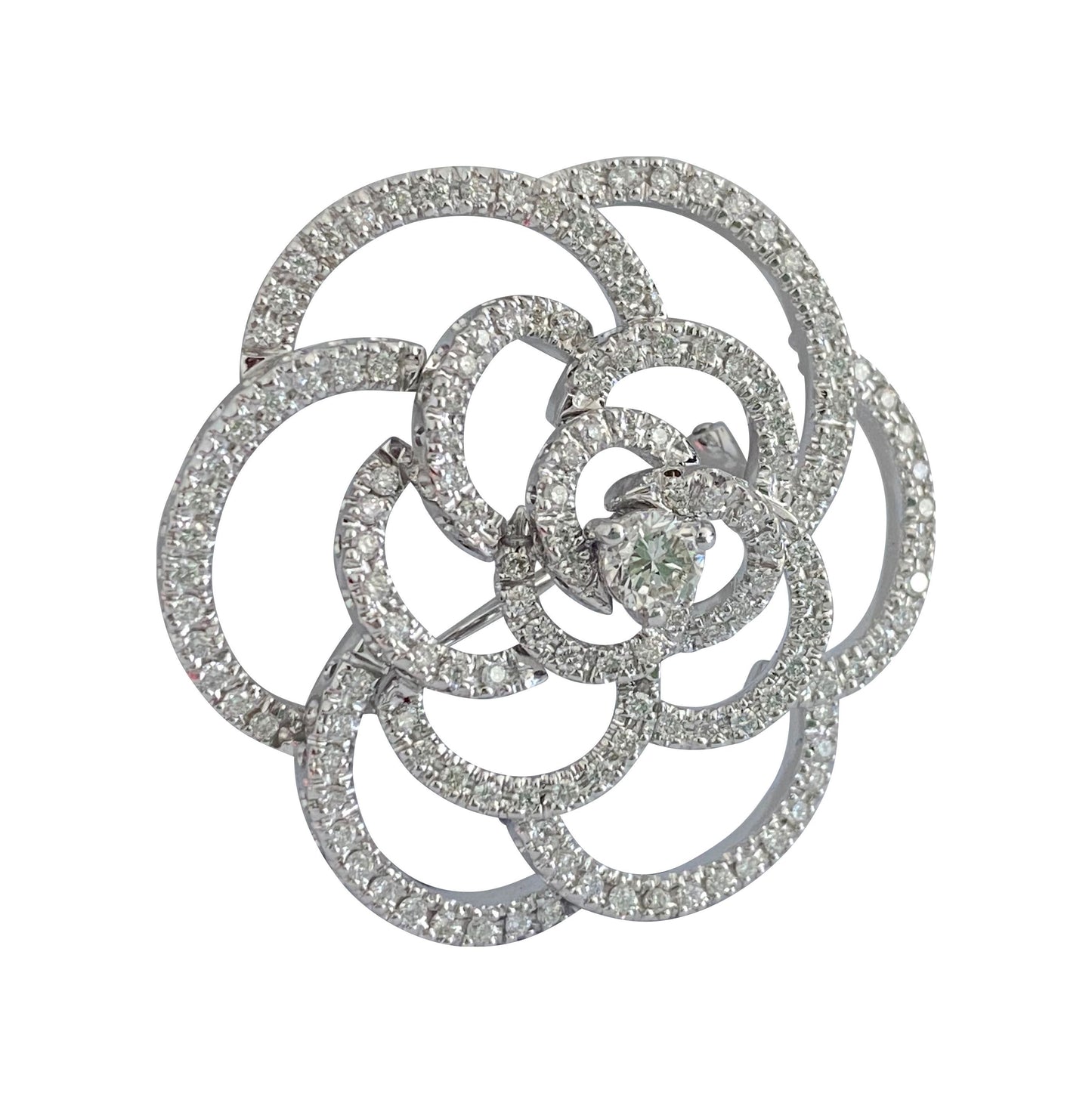 18K white gold and 5.50CT diamond pin