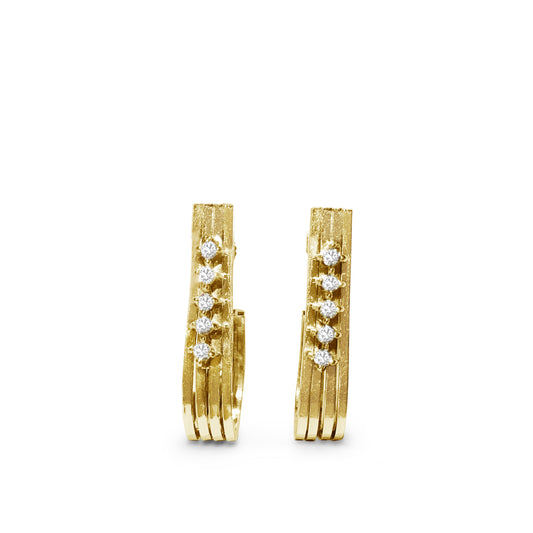 Womens Vintage 14K Gold and VVS Diamond Earrings