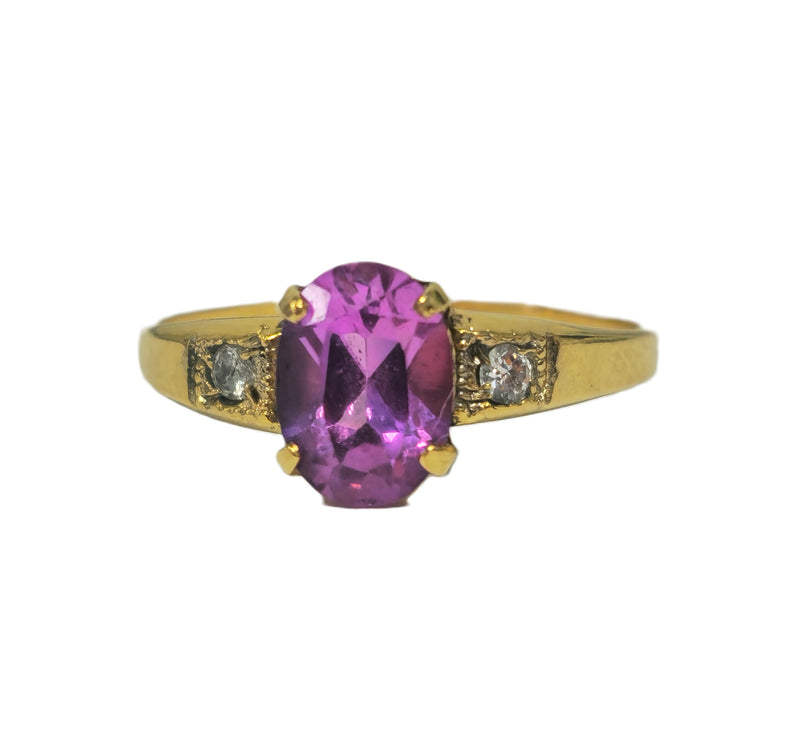 High End Solitaire Natural Pink Sapphire & Diamond Ring For Her