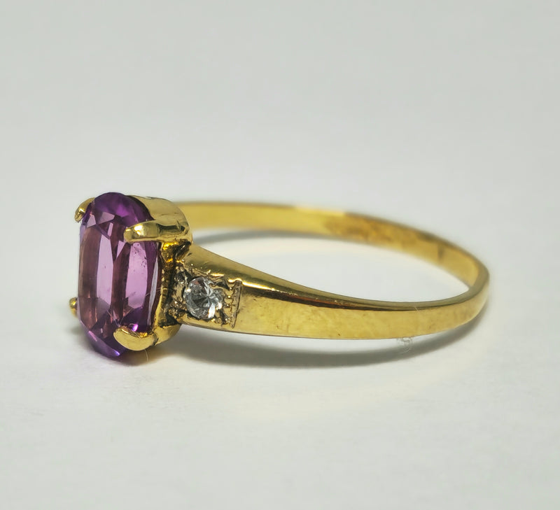 High End Solitaire Natural Pink Sapphire & Diamond Ring For Her