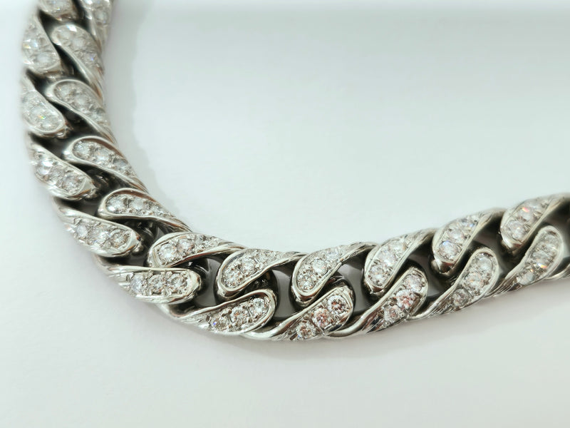 9.82ct Diamond Cuban Link in 18k White Gold Unisex Bracelet