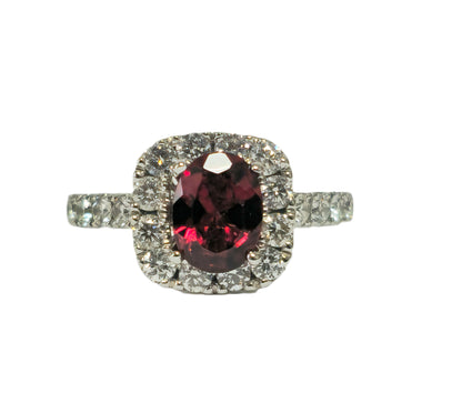 14k Gold, Ladies 2.40ct Garnet & Diamond Ring