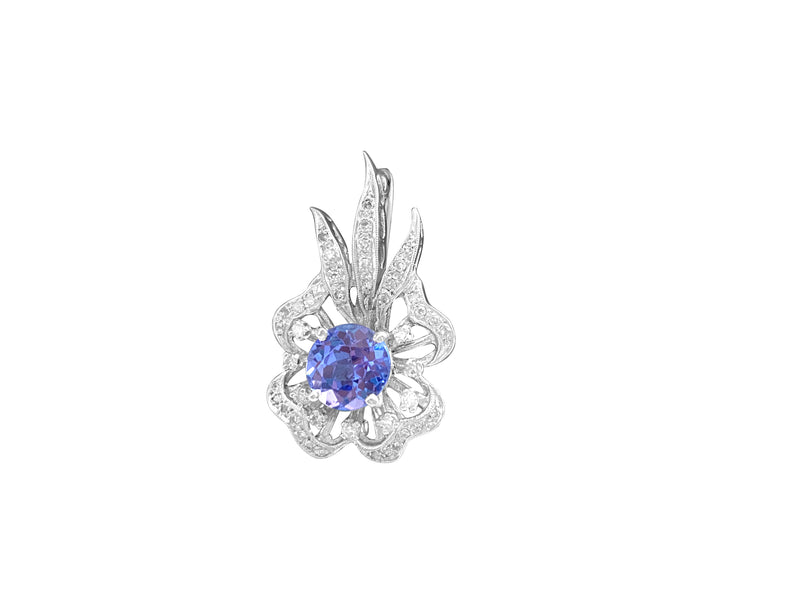 14k Gold Vinatge Diamond Tanzanite Pin