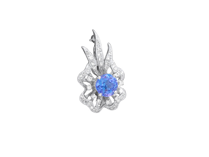 14k Gold Vinatge Diamond Tanzanite Pin