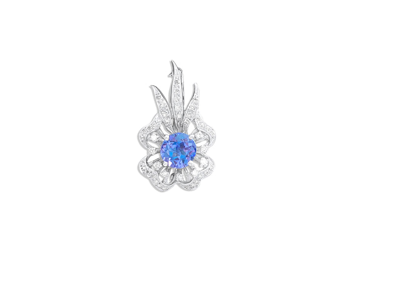 14k Gold Vinatge Diamond Tanzanite Pin