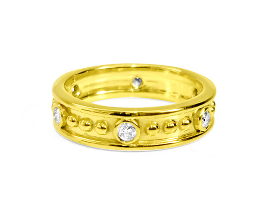 Fancy Style 0.48 Carat Natural Diamond Band 18K Gold