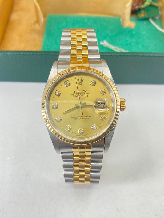 Collectors Full Set Vintage Rolex Two Tone Datejust