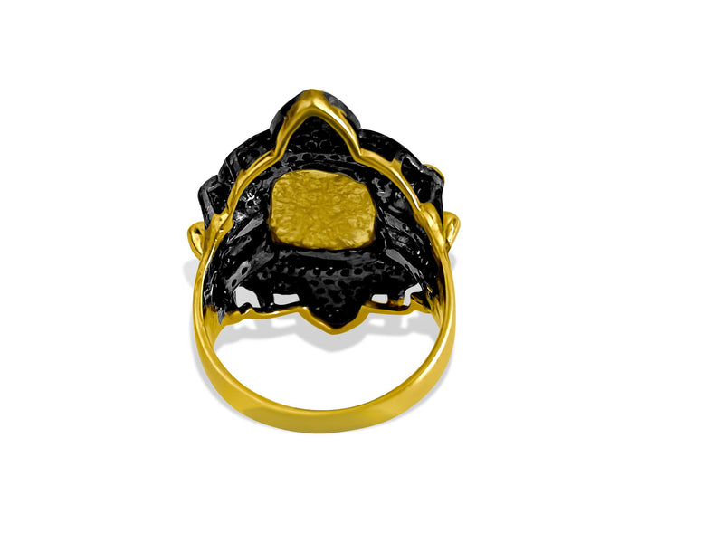 14K yellow and black gold, 3.25CT Antquie Diamond Ring