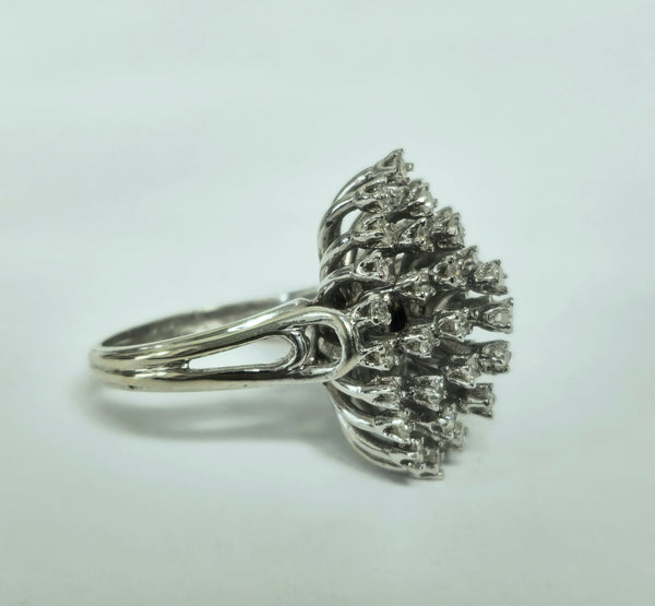 1.80 Carat Diamond White Gold Cocktail Ring 14k Gold