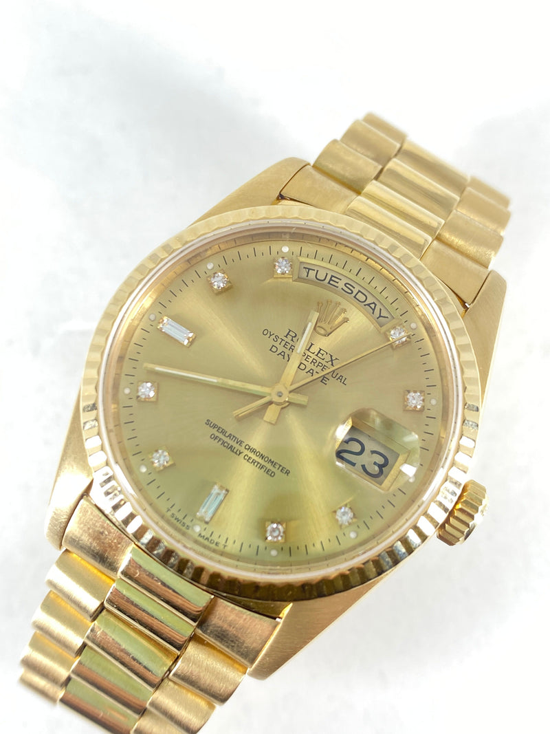Rolex President 36mm Factory Diamond Dial. With Rolex Papers.